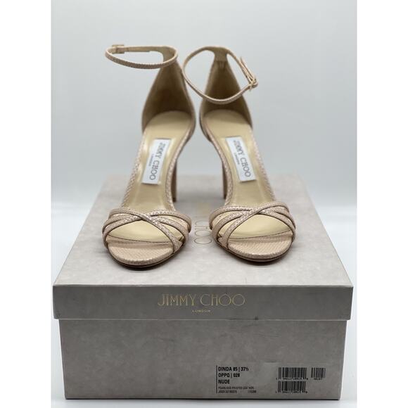 Jimmy Choo Dinda 85 “Pearlised Printed Leather / Nude” Pumps – Size 38.5 EU - Picture 5 of 7